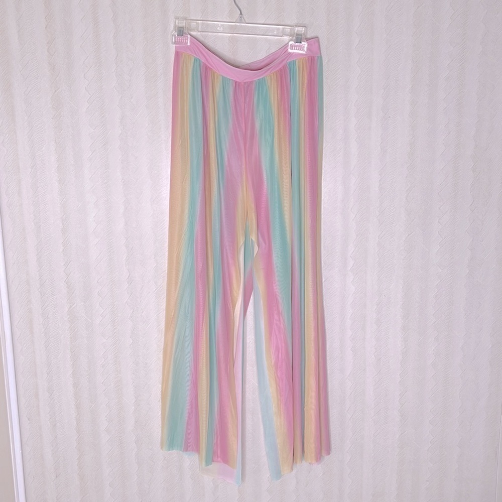 ❤️ 🆕 FLOWING Rainbow Pants Size L - Picture 4 of 5